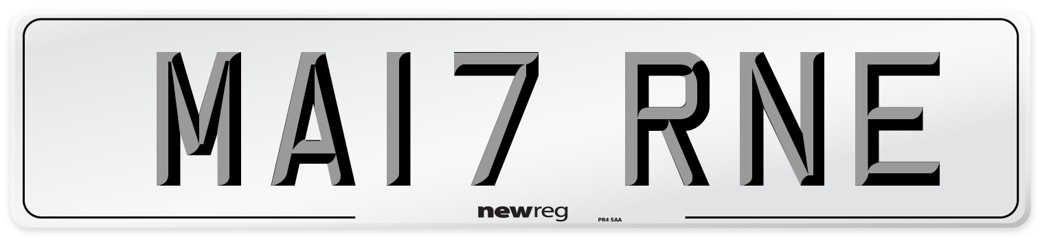 MA17 RNE Number Plate from New Reg